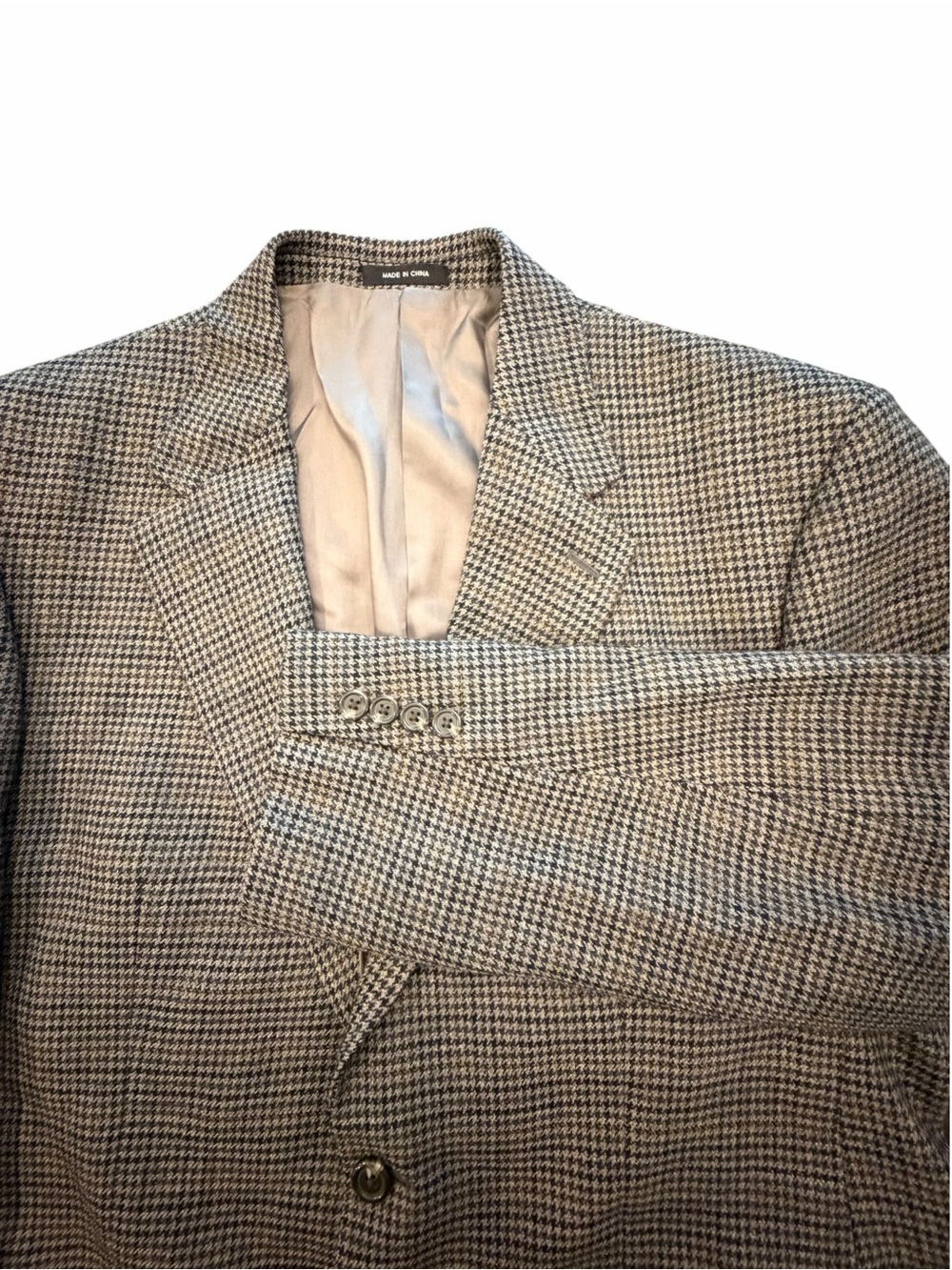 Ralph Lauren Jacket 42R Houndstooth 100% Wool Sport Coat Blazer Office Classic